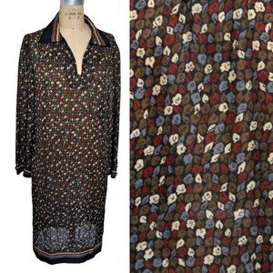Vintage Lightweight Sheer Floral Shirt Dress